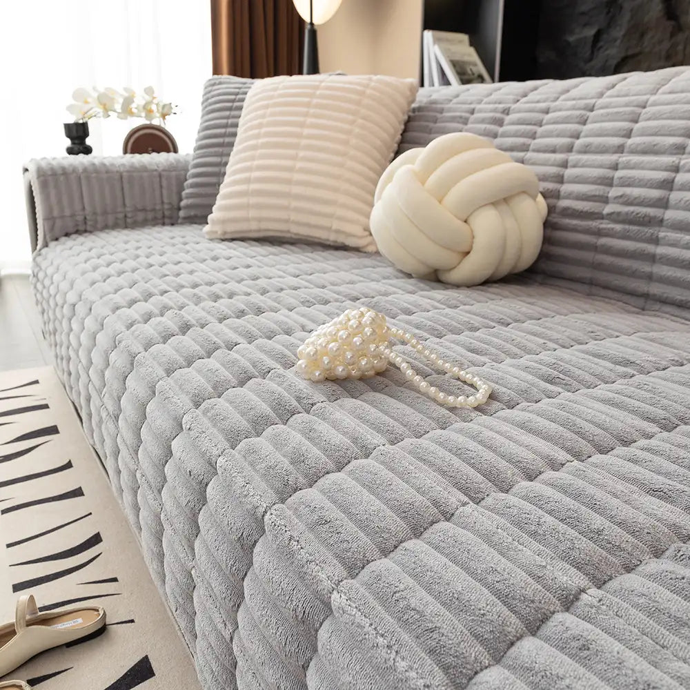 Waterproof One-Piece Cozy Flannel Sofa Protection Non-Slip Outdoor Couch Cover