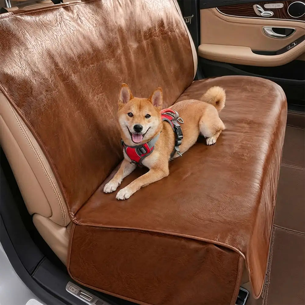 Pet Friendly Faux Leather Car Seat Mask - Waterproof And Stain Resistant