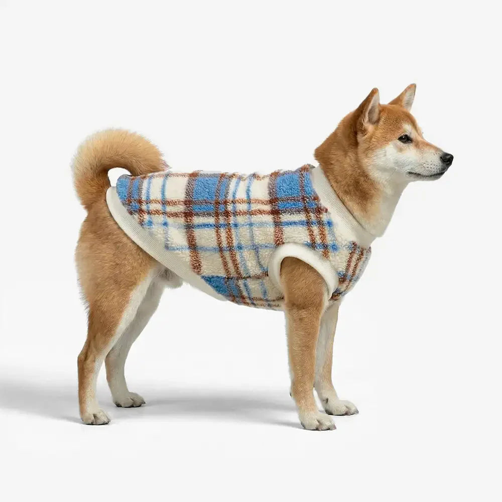 Plaid Comfortable Warm Plush Dog Sweater Suitable For All Breeds of Dogs