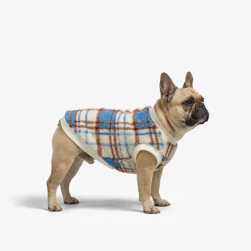 Plaid Comfortable Warm Plush Dog Sweater Suitable For All Breeds of Dogs