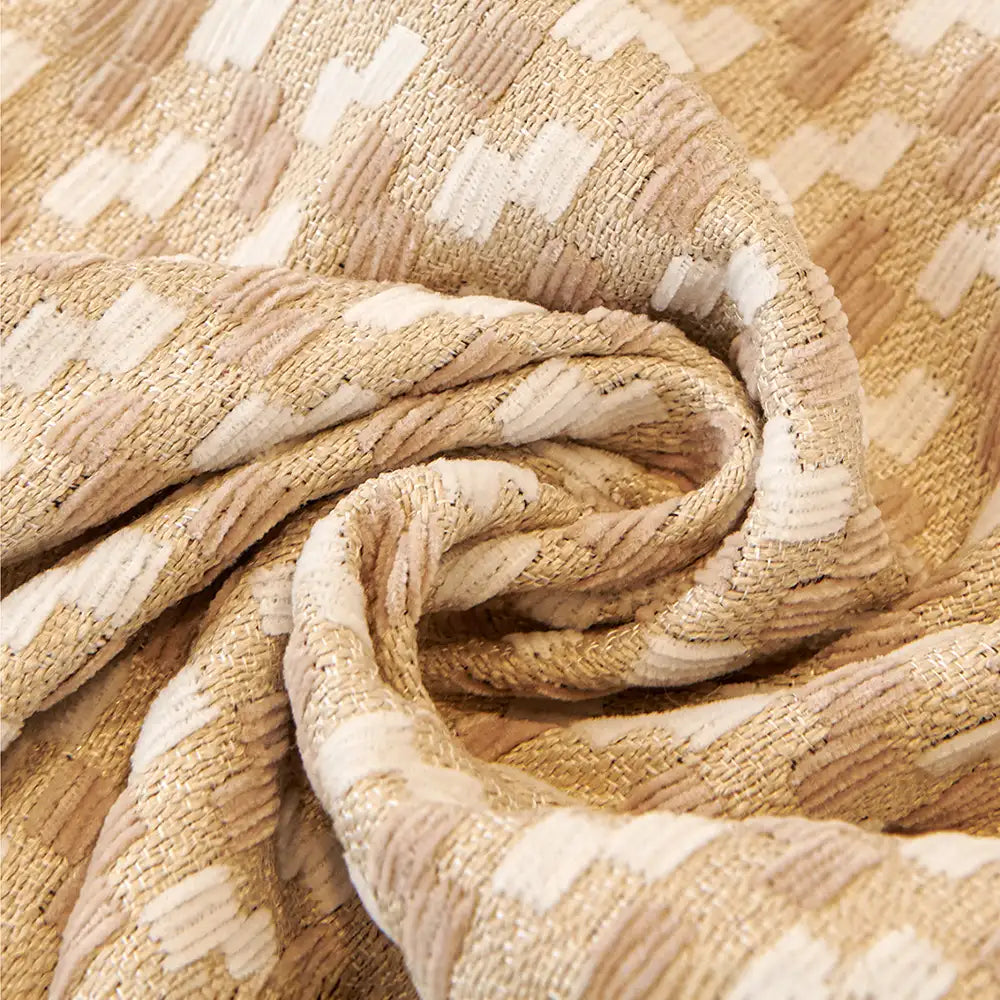 Puzzle Textured Chenille Scratch-Resistant Sofa Large Blanket Couch Cover