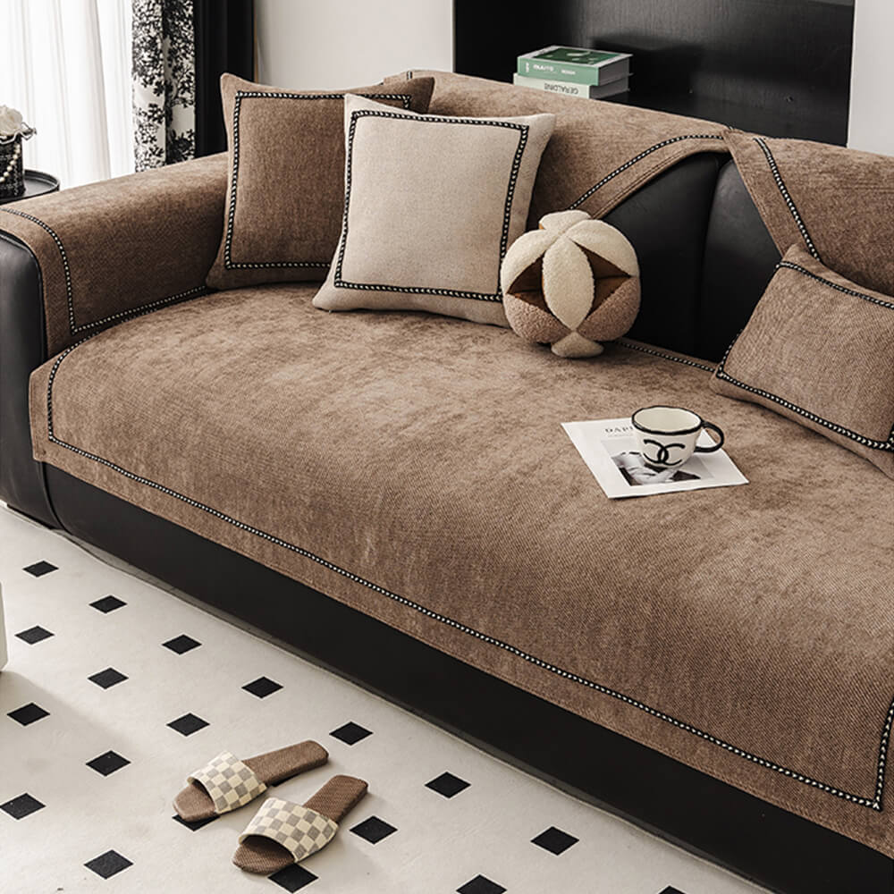 Simple Modern Jacquard High-Weight Non-Slip Chenille Outdoor Couch Cover