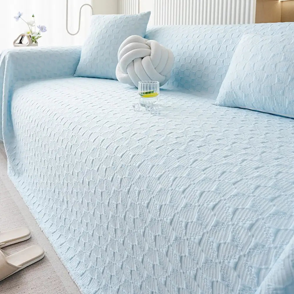Textured Cooling Ice Silk Skin-Friendly Breathable Sofa Blanket Washable Recliner Slipcover