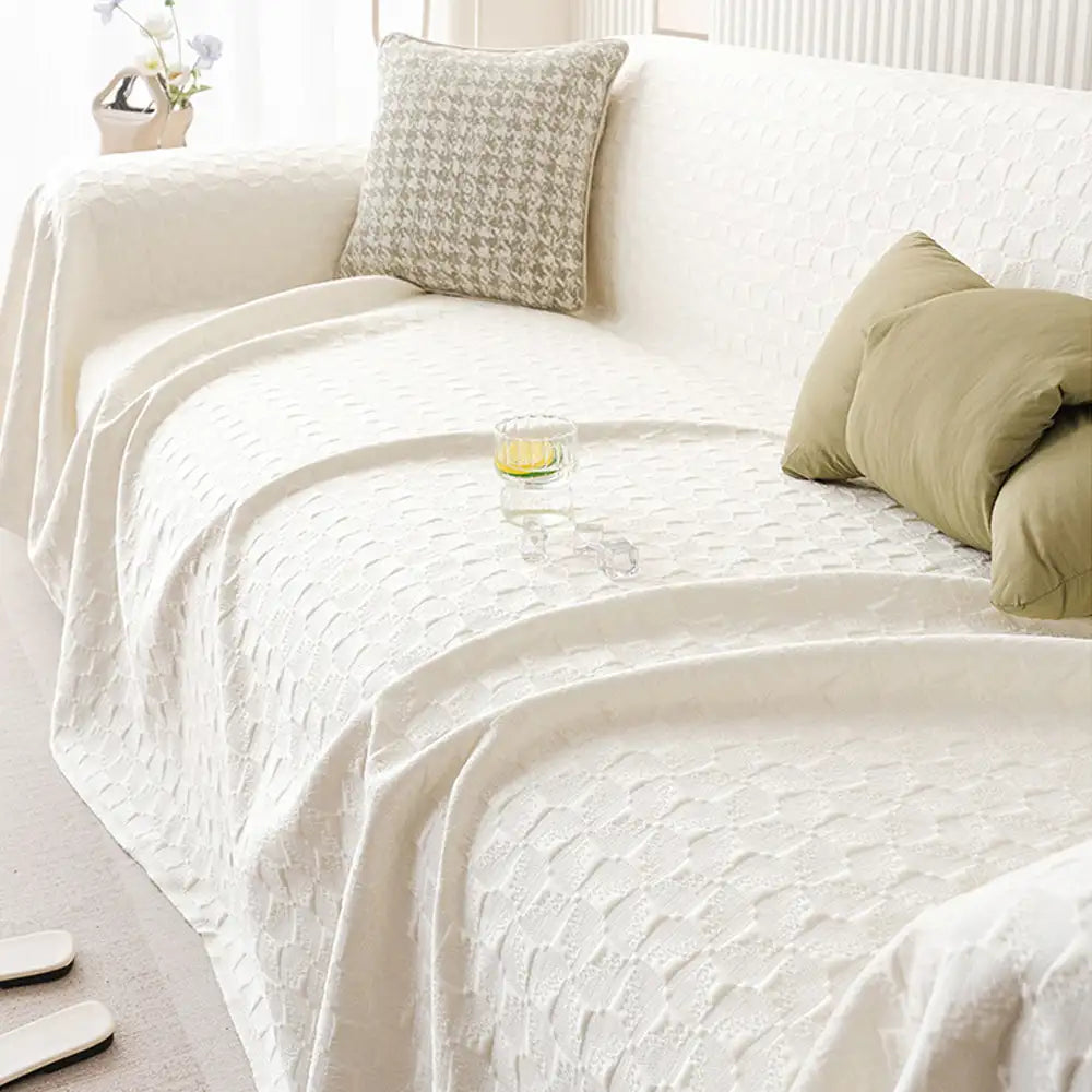 Textured Cooling Ice Silk Skin-Friendly Breathable Sofa Blanket Washable Recliner Slipcover