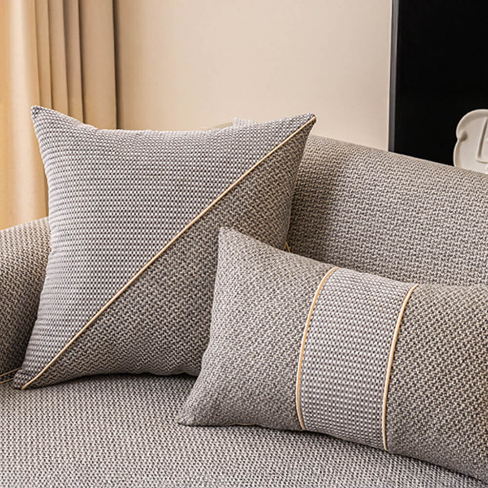 Breathable Woven Cotton Linen Non-Slip Outdoor Couch Cover