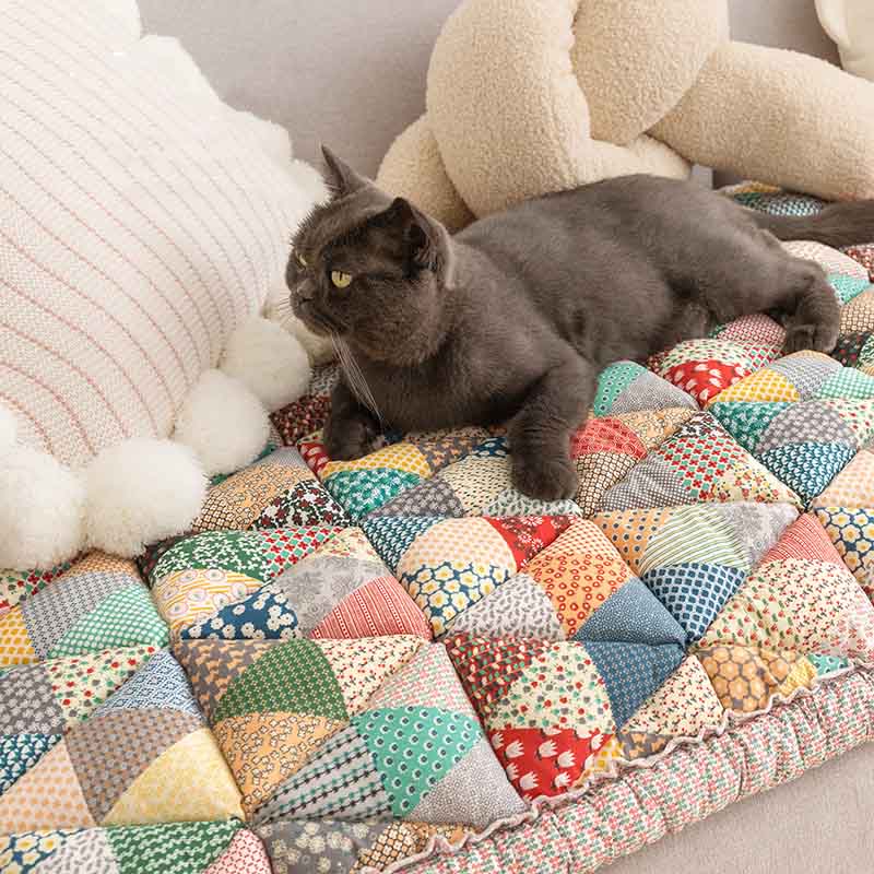 Cosy Plaid Patchwork Pet Mat Furniture Protector Couch Cover