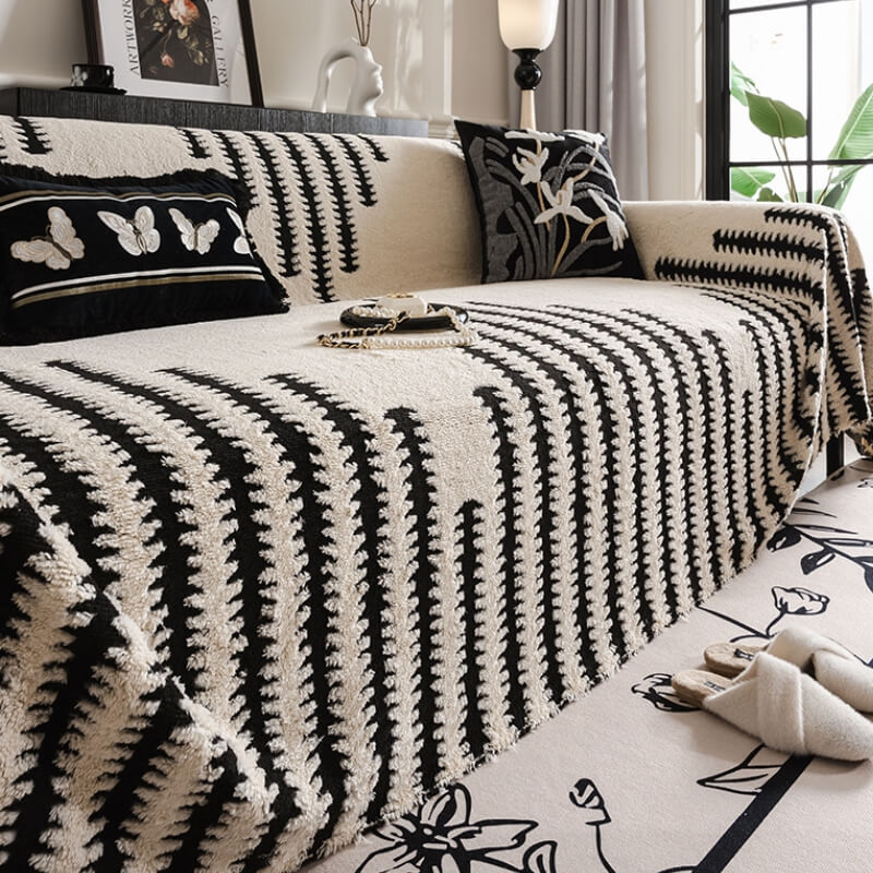 Homely Plush Sofa Cosy Anti-scratch Full Coverage Decoration Couch Cover