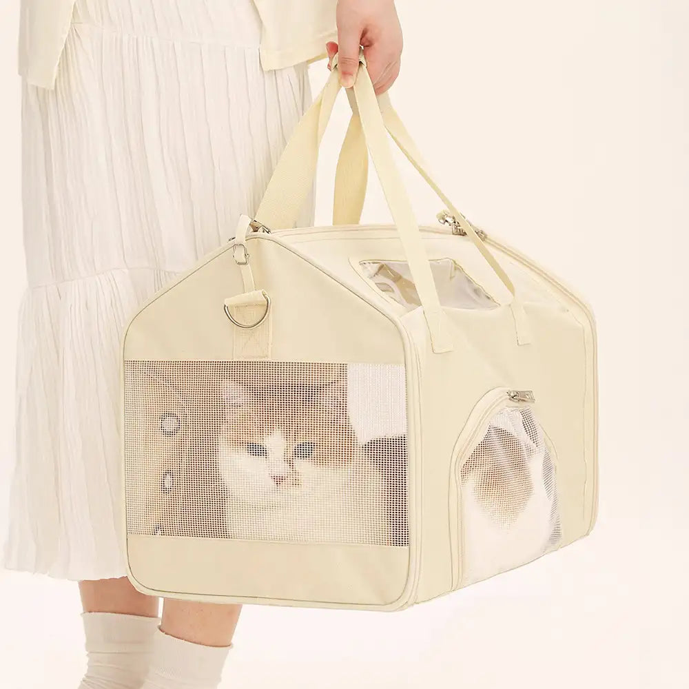 House-Shaped Breathable Foldable Large Capacity Multi-Functional Cat Carrier Bag