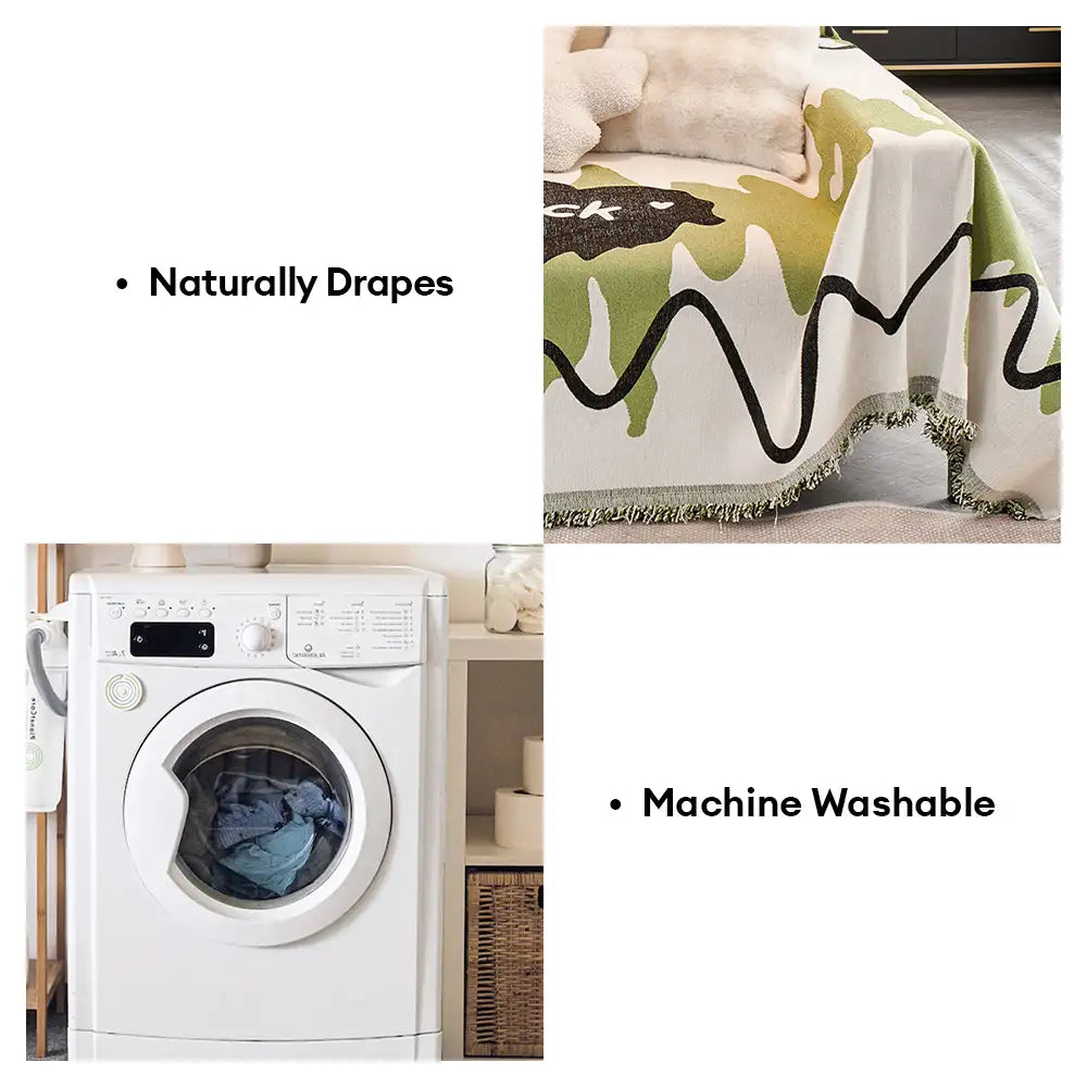 Ice Cream Wavy Chenille Scratch-Resistant Sofa Blanket Couch Cover