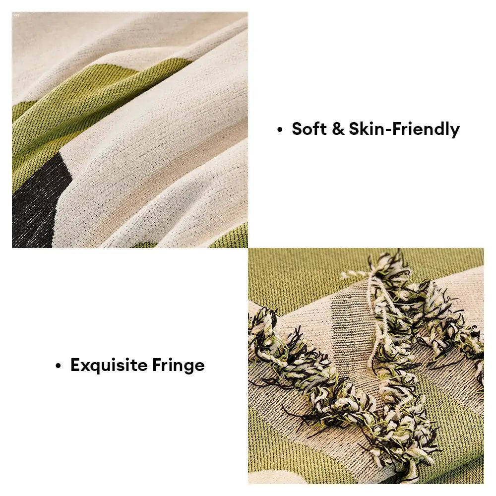 Ice Cream Wavy Chenille Scratch-Resistant Sofa Blanket Couch Cover