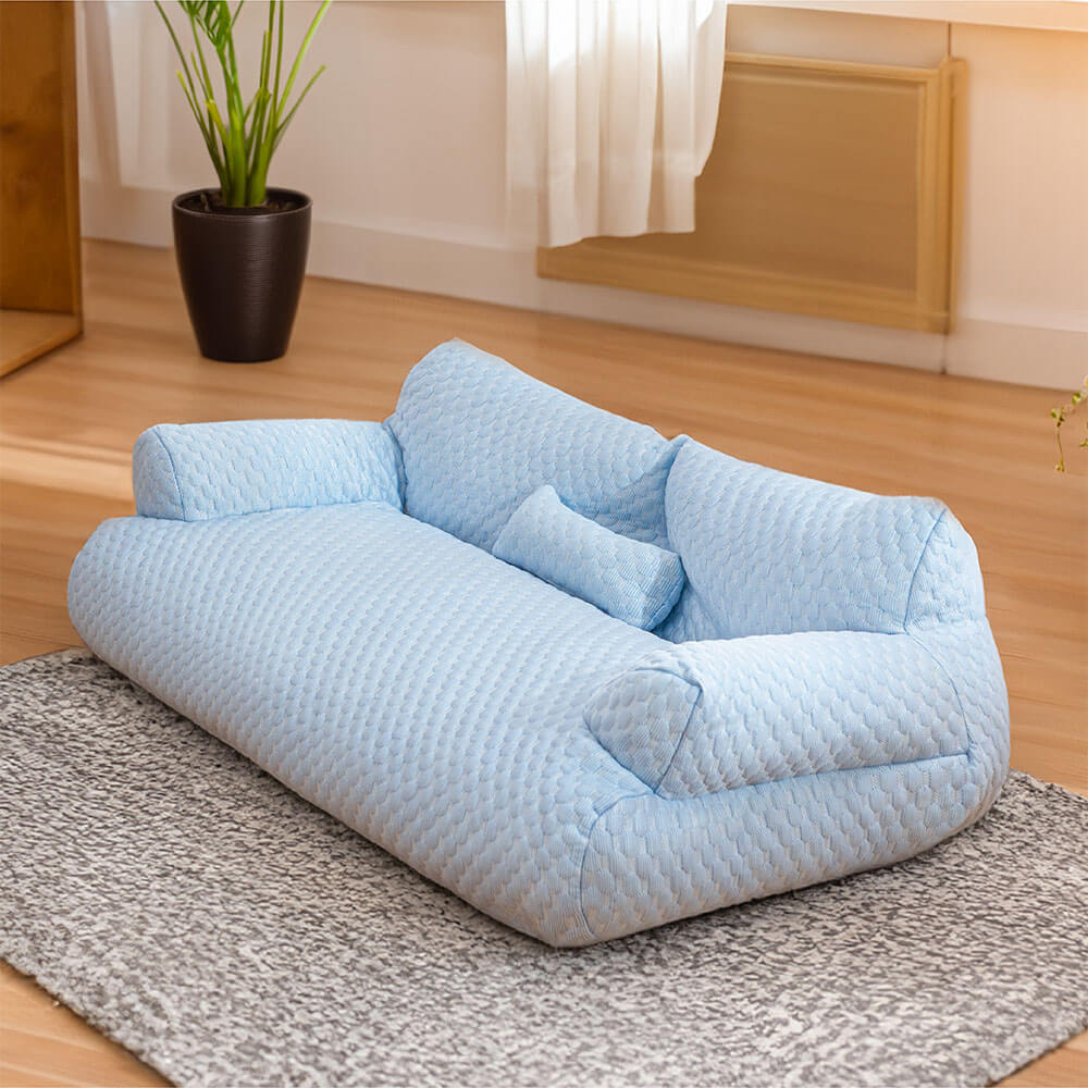 Ice Silk Cooling Pet Bed Breathable Washable Dog Sofa Bed - Outdoor