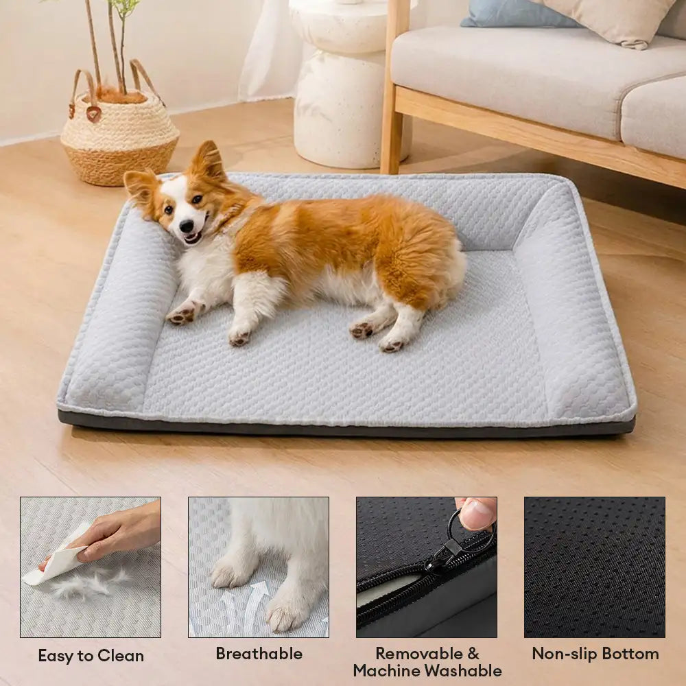 Large Space Cooling Ice Silk Neck Support Non-Slip Dog Bed