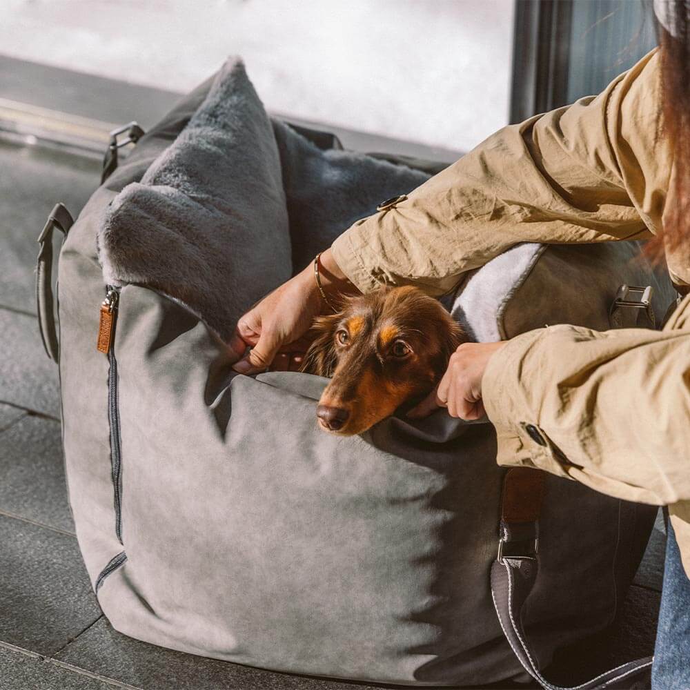 Large Fluffy Warmth Safe Non-Slip Dog Carrier Booster Car Seat- Ride and Rover