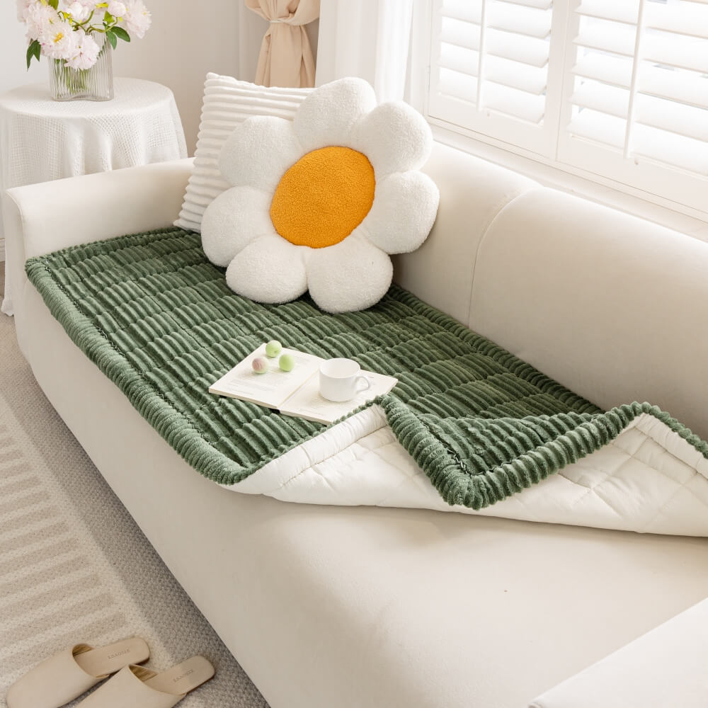 Lazy Soft Flannel Breathable Pet Mat Non-slip Sectional Couch Cover