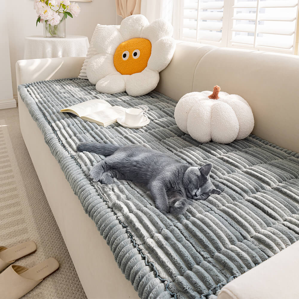 Lazy Soft Flannel Breathable Pet Mat Non-slip Sectional Couch Cover