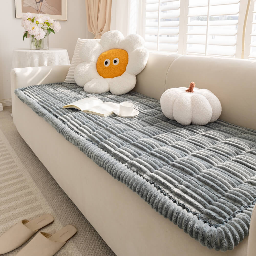Make Waffle Biscuit Couch Cover – Cosy Soft Flannel & Breathable Pet Mat, Indulge in Tasty Comfort!