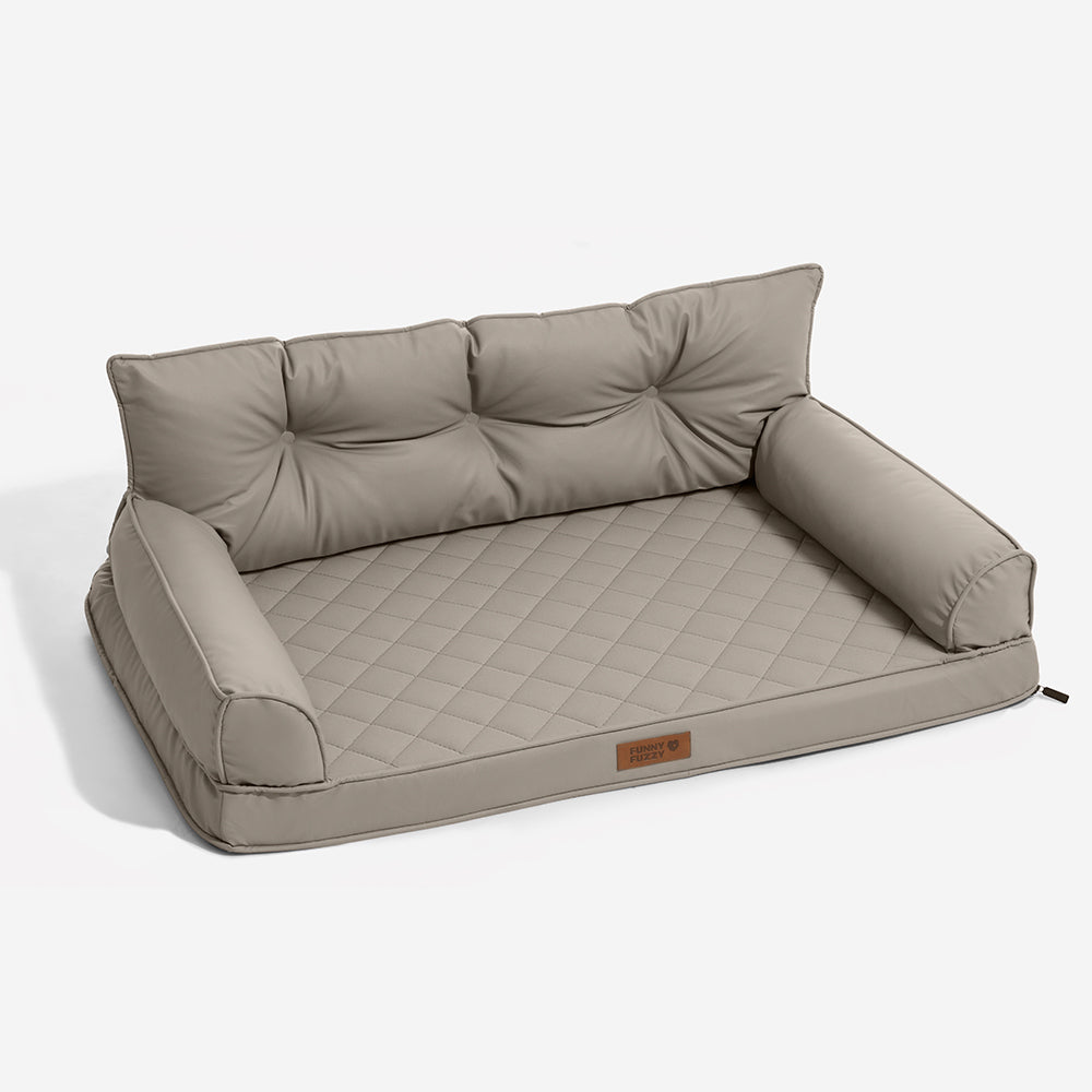 Luxe Faux Leather Foldable Orthopaedic Large Dog Bed - CoreLounge
