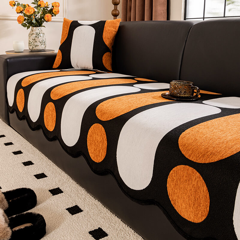 Modern Irregular-Shaped Chenille Scratch-Resistant Couch Cover