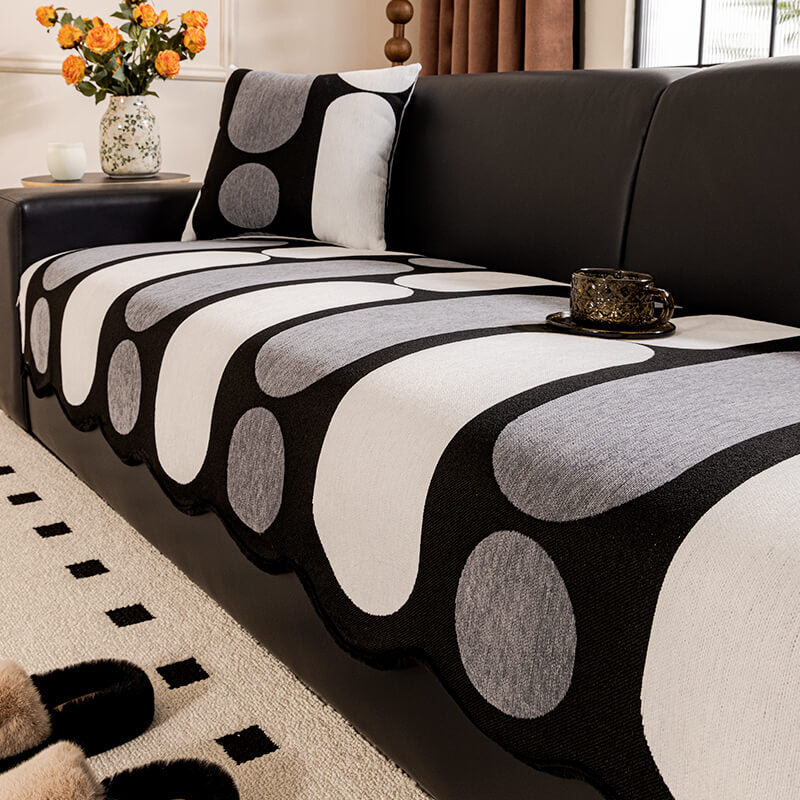 Modern Irregular-Shaped Chenille Scratch-Resistant Couch Cover