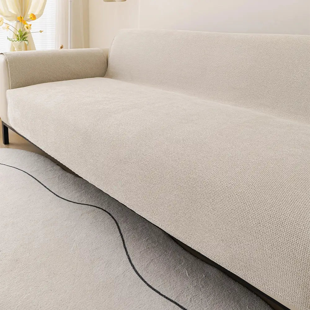 One-Piece Chenille Scratch-Resistant Water-Repellent Non-Slip Couch Cover & Office Chair Protector