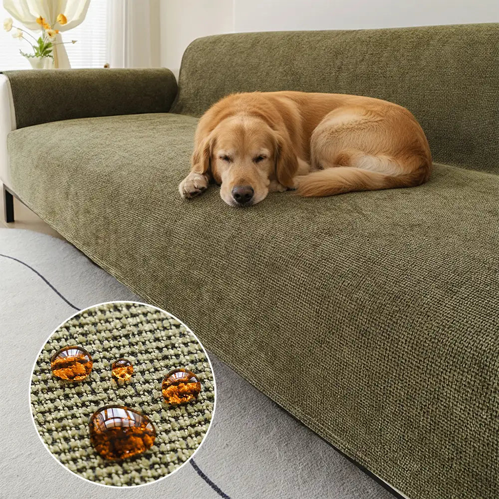 One-Piece Chenille Scratch-Resistant Durable Water-Repellent Non-Slip Sectional Couch Cover