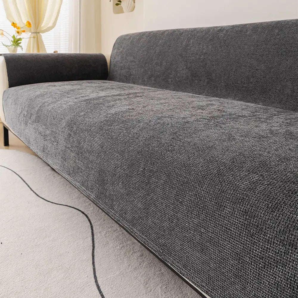 One-Piece Chenille Scratch-Resistant Durable Water-Repellent Non-Slip Sectional Couch Cover