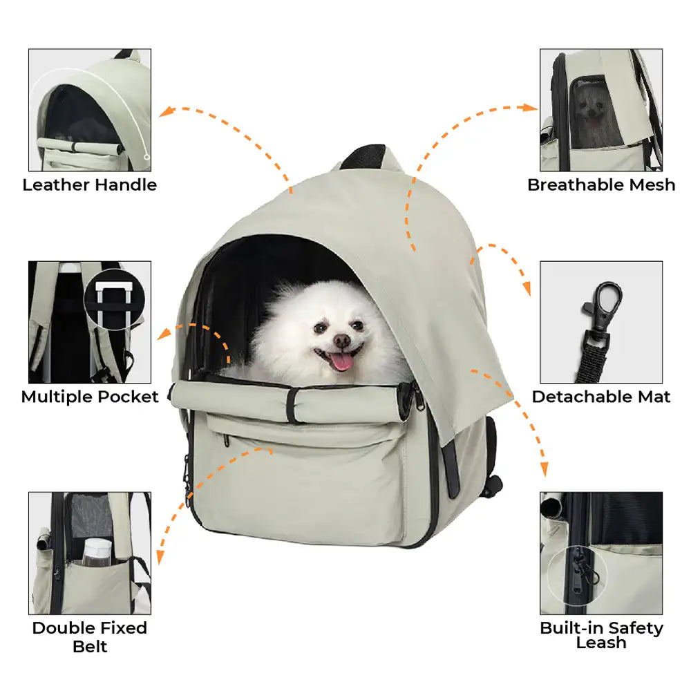 Outdoor Travel Expandable Breathable Cat Carrier Backpack with Sunshade