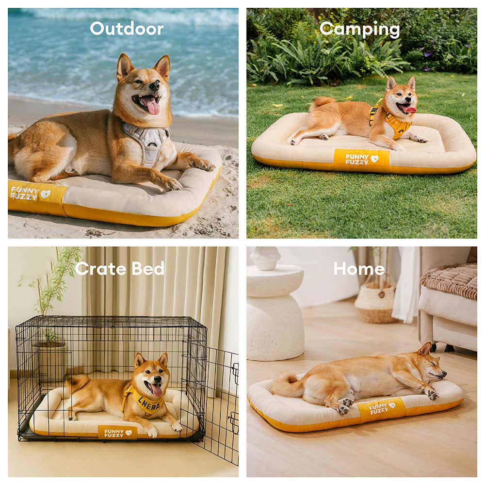 Outdoor Waterproof & Scratch-Resistant Colour-Blocked Orthopaedic Dog Mat - Trek Lounge