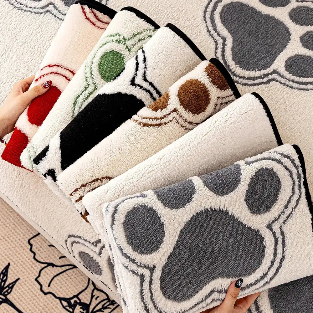 Paw Print Soft Polar Fleece Sofa Protector Non-slip Couch Cover