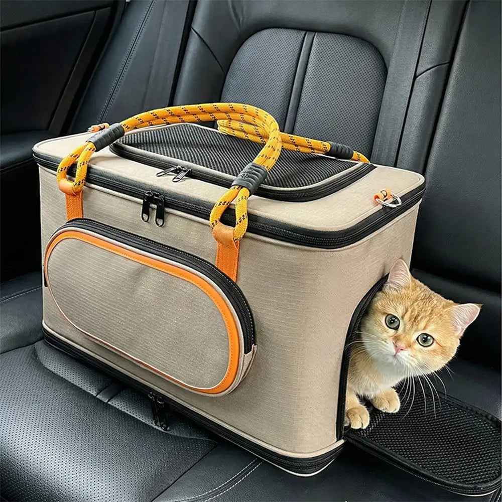 Portable Travel Breathable Cat Carrier Bag for Travel and Airline