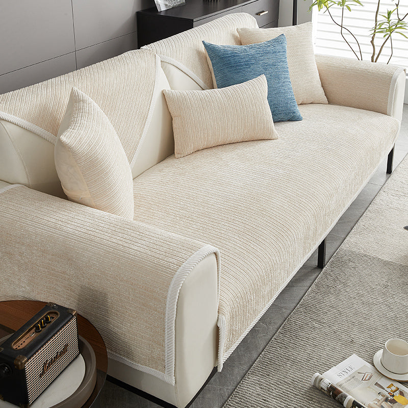 Waterproof Antimicrobial Simple Chenille Fabric Anti-scratch Sectional Couch Cover
