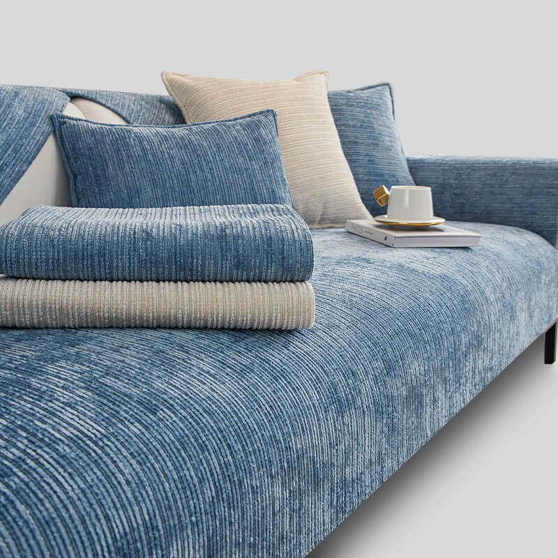 Simple Solid Color Chenille Scratch-resistant Protective Outdoor Couch Cover