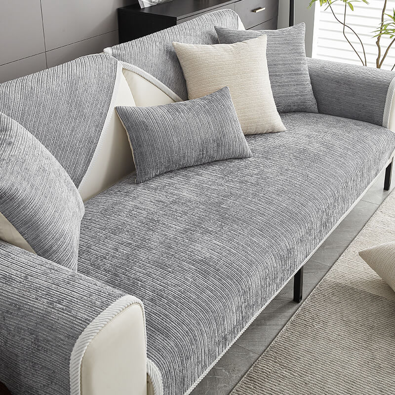 Waterproof Antimicrobial Simple Chenille Fabric Anti-scratch Recliner Slipcover