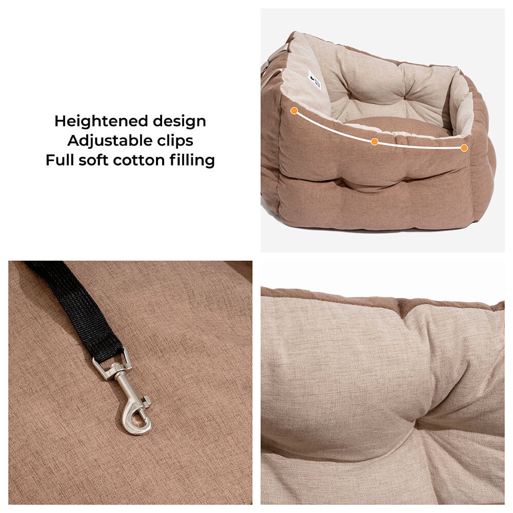 Waterproof ISOFIX Elevated & Thickened Dog Car Seat Bed with LATCH System
