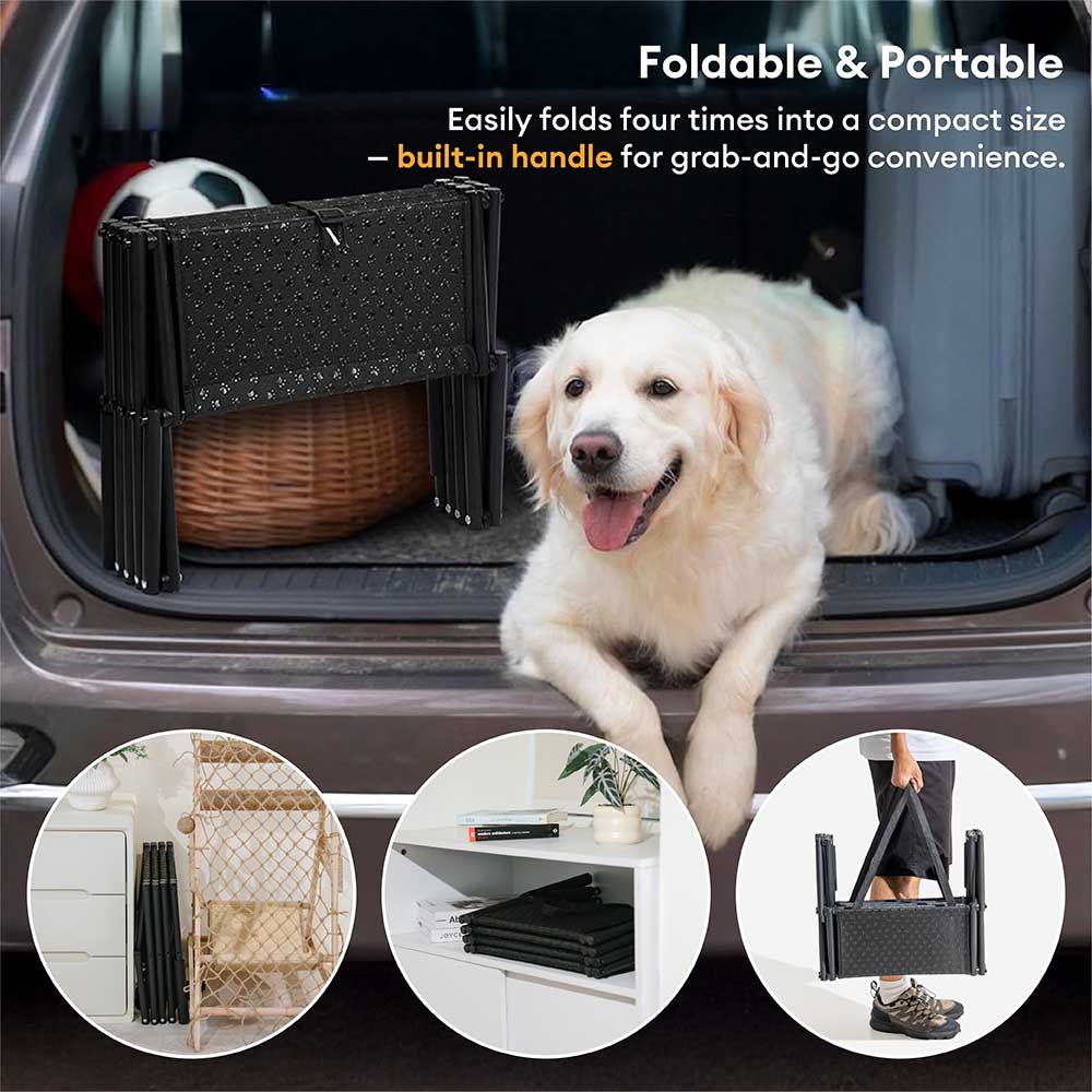 Travel Portable Foldable 4-Steps Non-Slip Dog Car Stairs