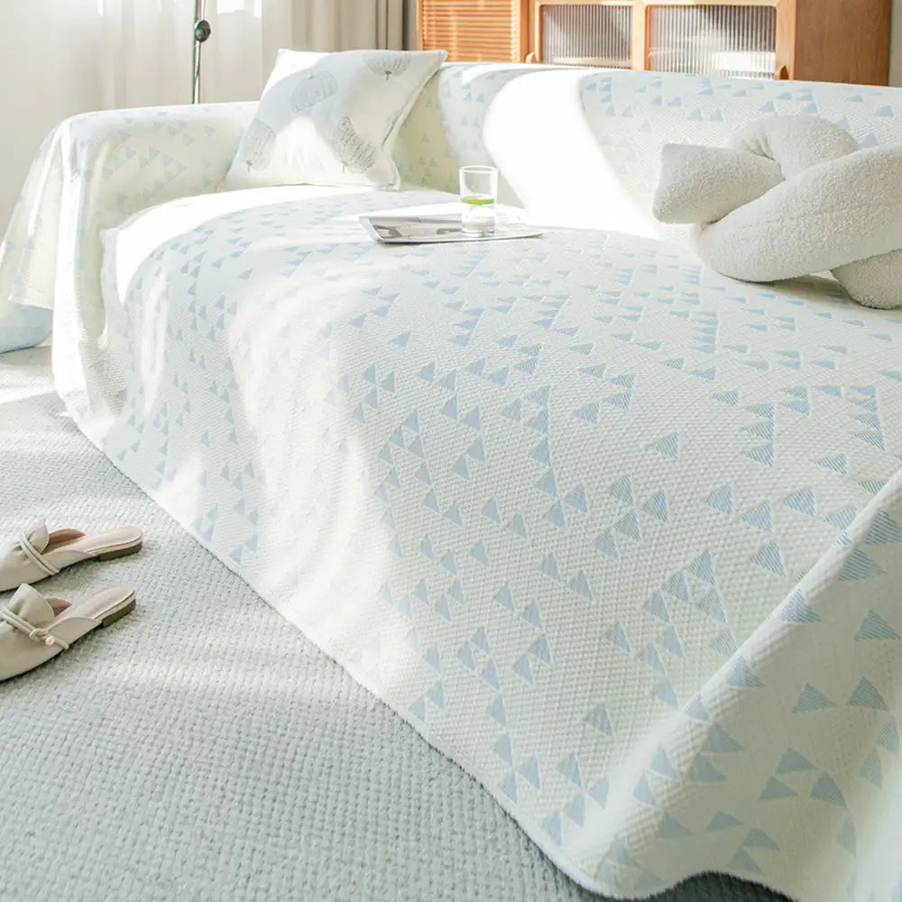 Triangle Star Cooling Ice Silk Breathable Comfort Sofa Blanket Couch Cover