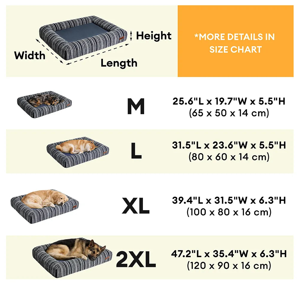 SnugNest Textured Stripe Orthopedic Outdoor Dog Bed