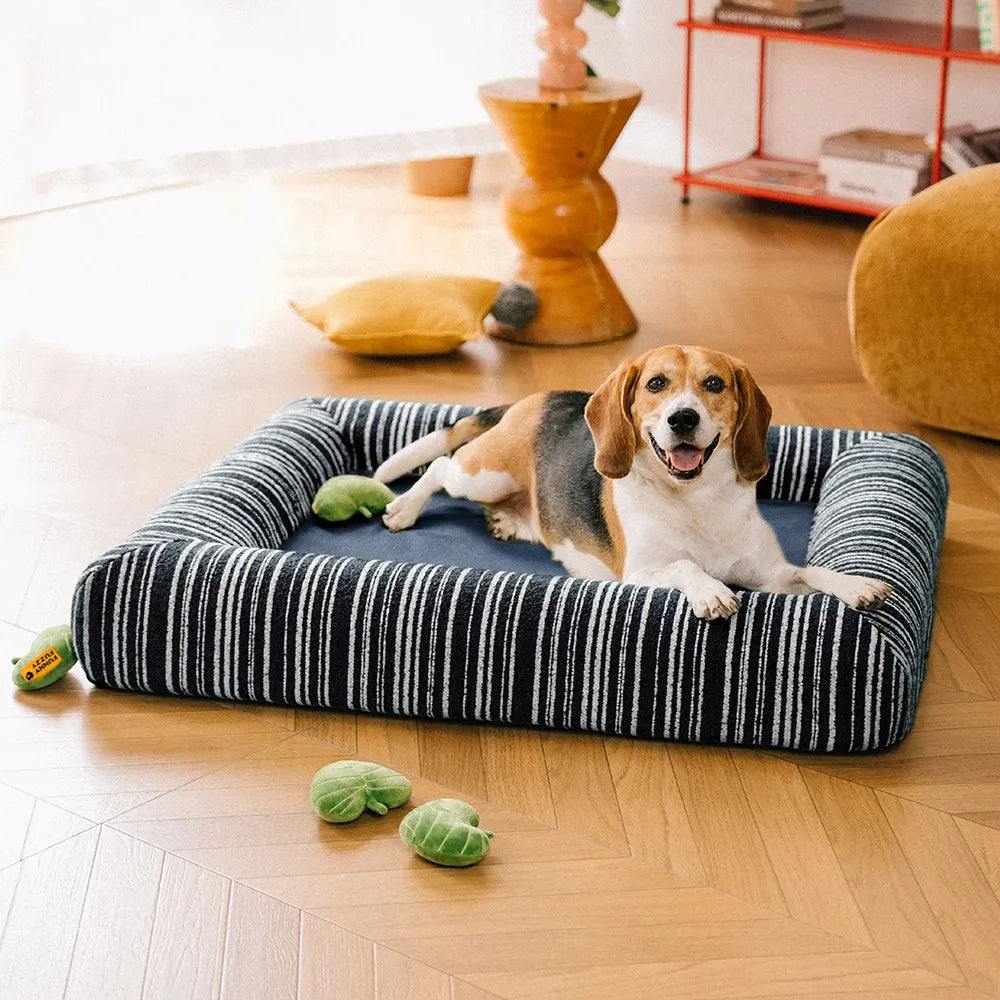 SnugNest Textured Stripe Orthopedic Outdoor Dog Bed