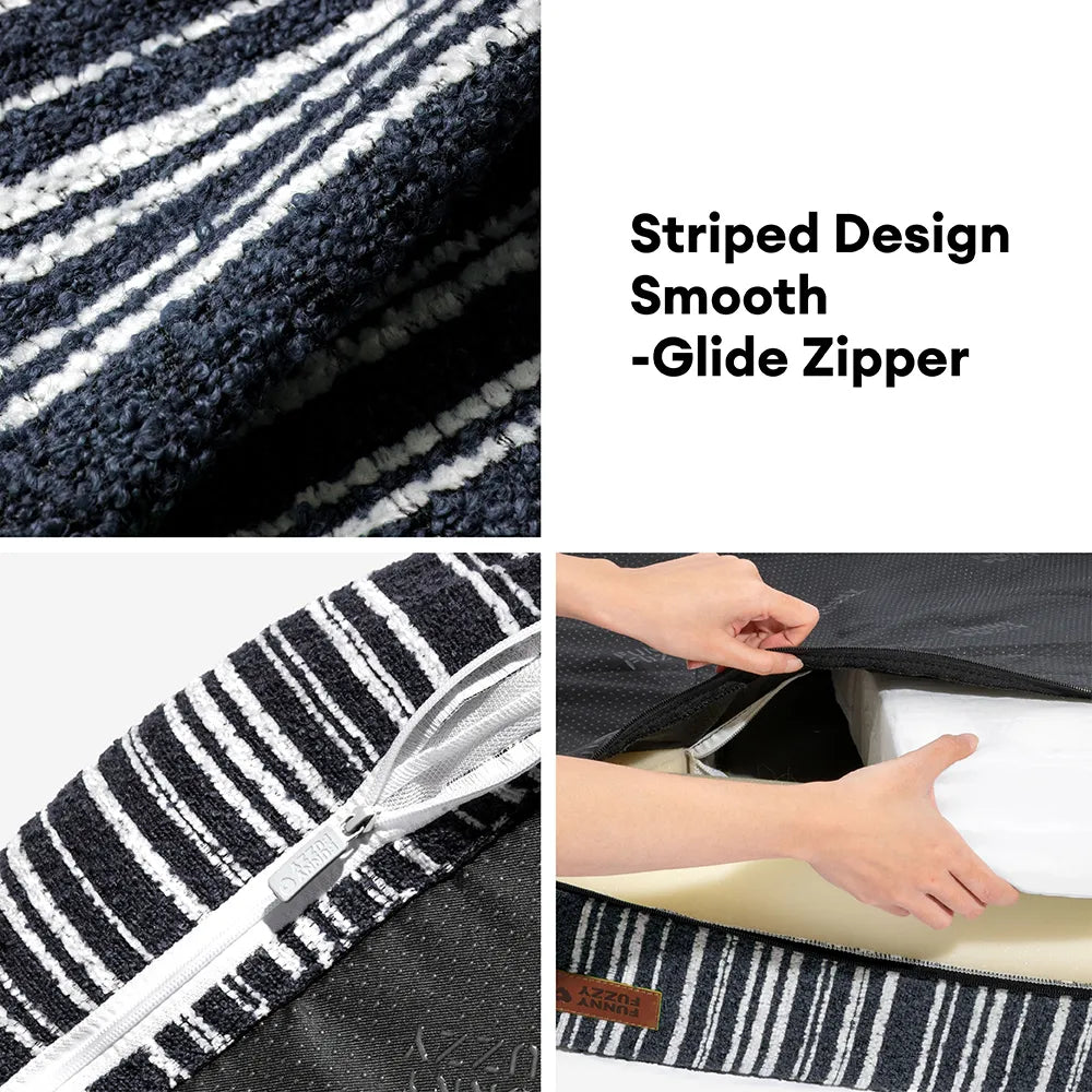 SnugNest Textured Stripe Orthopedic Outdoor Dog Bed