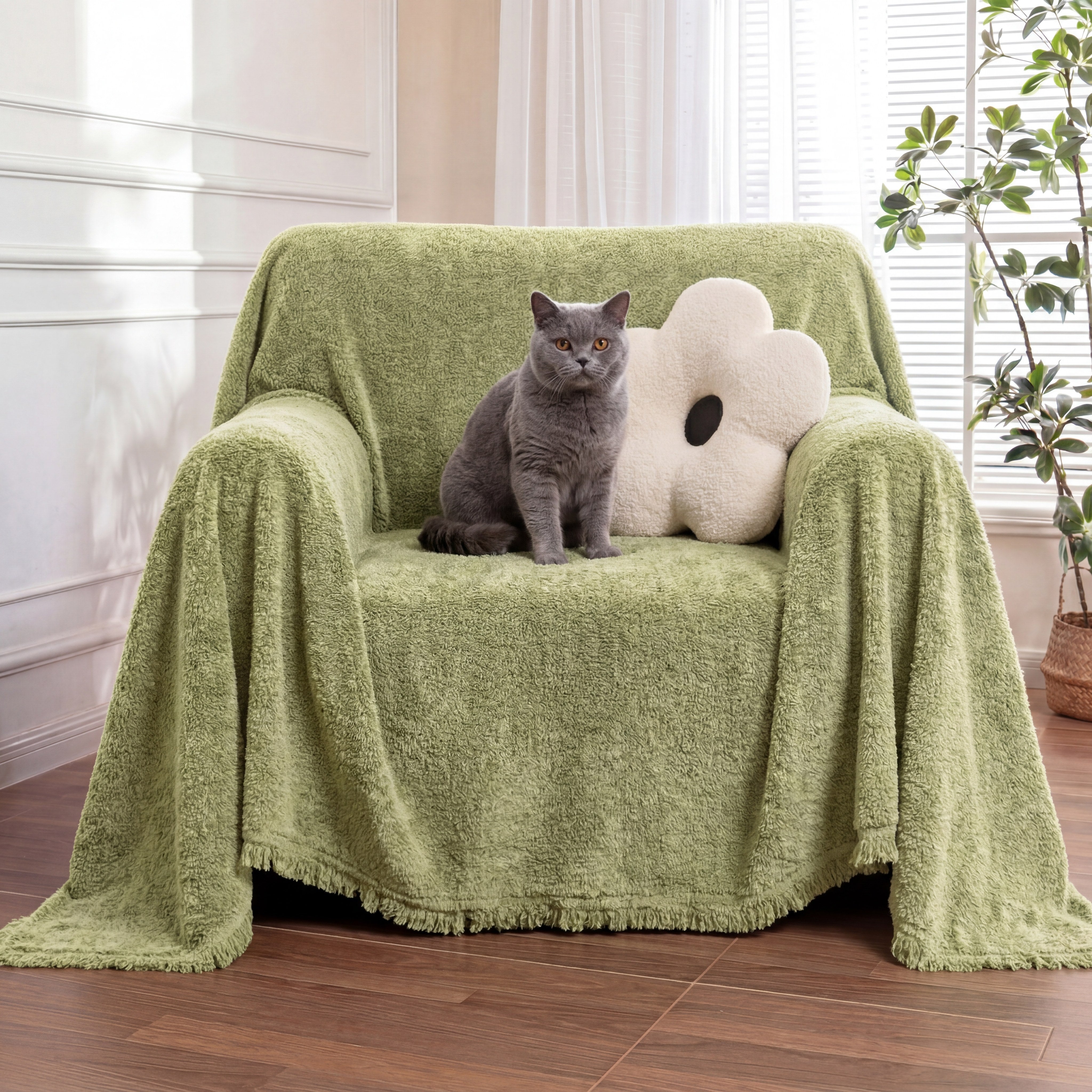 Soft Plush Water-resistant Multi-Purpose Furniture Protection Recliner Chair Covers