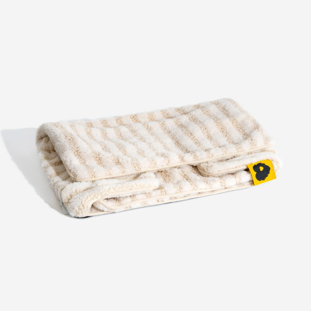 Trendy Striped Faux Lambswool Double Layer Dog & Cat Sofa Bed - Home Office