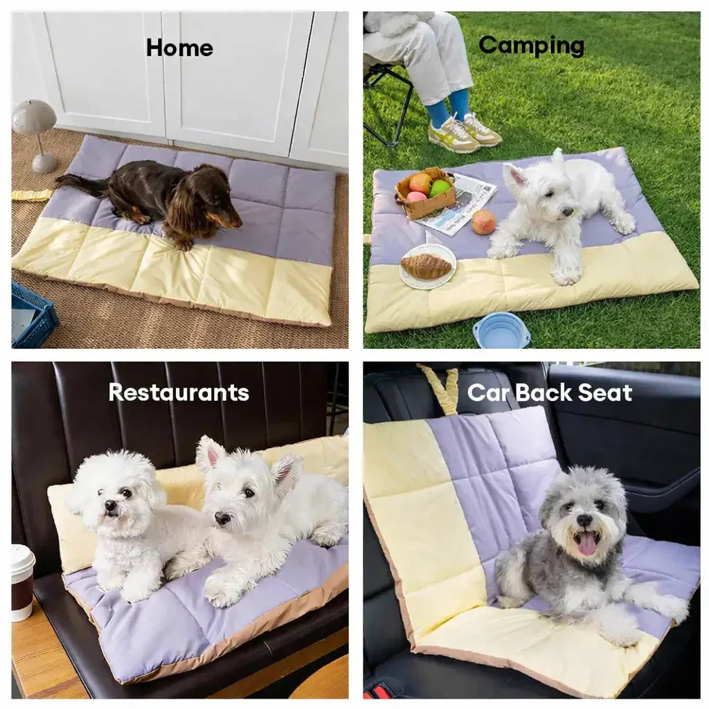 Portable Foldable Double-Sided Water-Repellent Dog Mat for Outdoor Travel & Camping