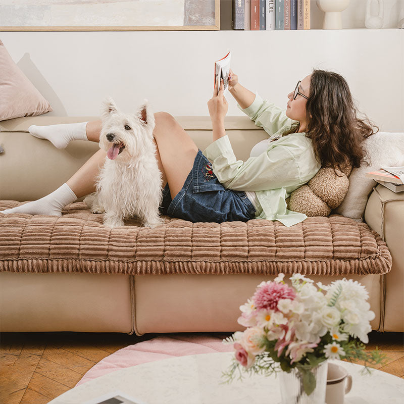 Make Waffle Biscuit Couch Cover – Cosy Soft Flannel & Breathable Pet Mat, Indulge in Tasty Comfort!