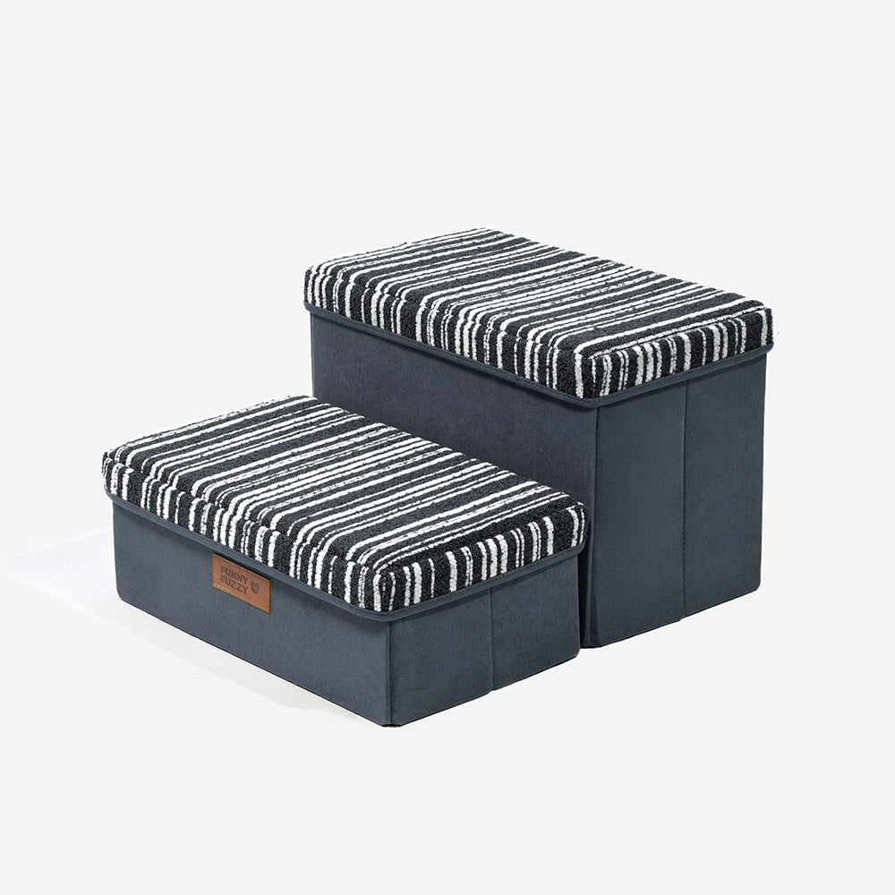 Foldable Dog Stairs with Storage and Condo - Funnyfuzzy SnugNest