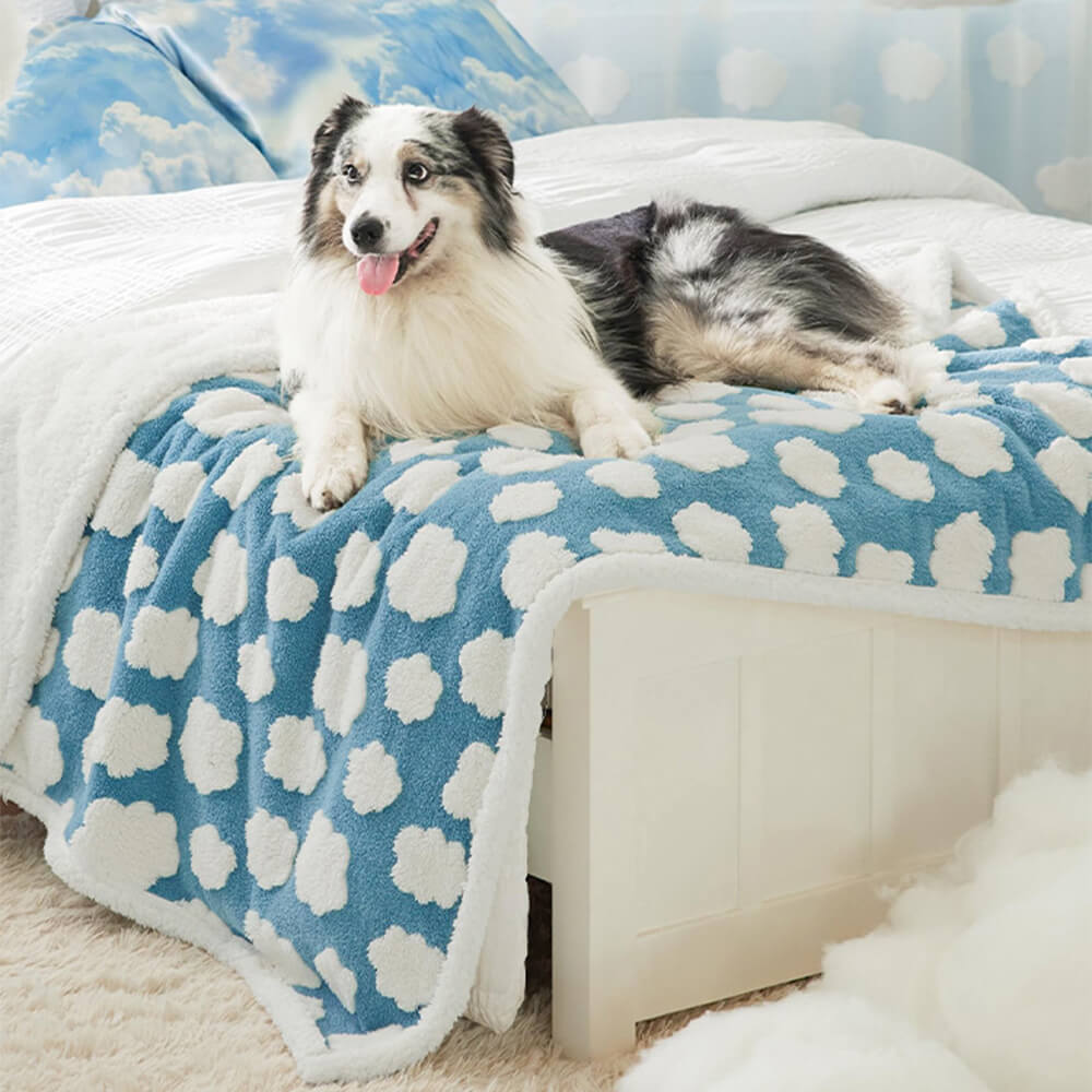 Cloud Flocked Waterproof Multi-Functional Sherpa Dog Blanket