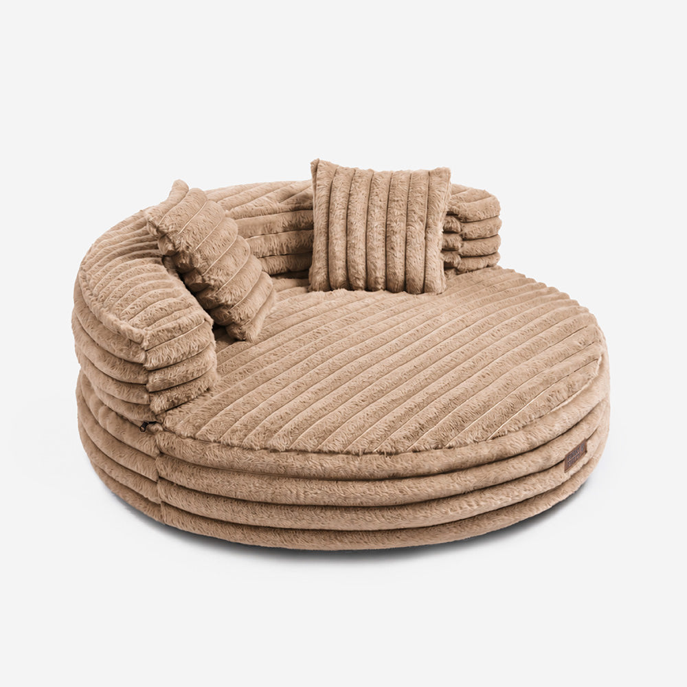 Ultra-Soft Ribbed Plush Removable Donut Orthopedic Dog Bed with Pillows - Cozy Nest
