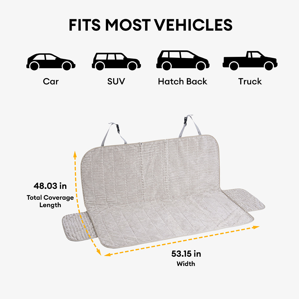 Ribbed Plush Waterproof Dog Car Seat Cover - Cozy Nest