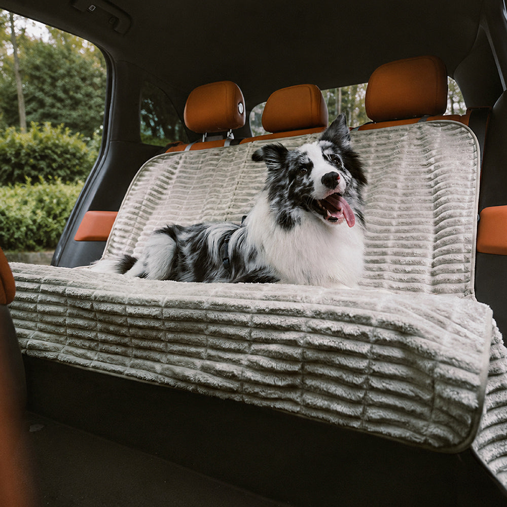 Ribbed Plush Waterproof Dog Car Seat Cover - Cozy Nest
