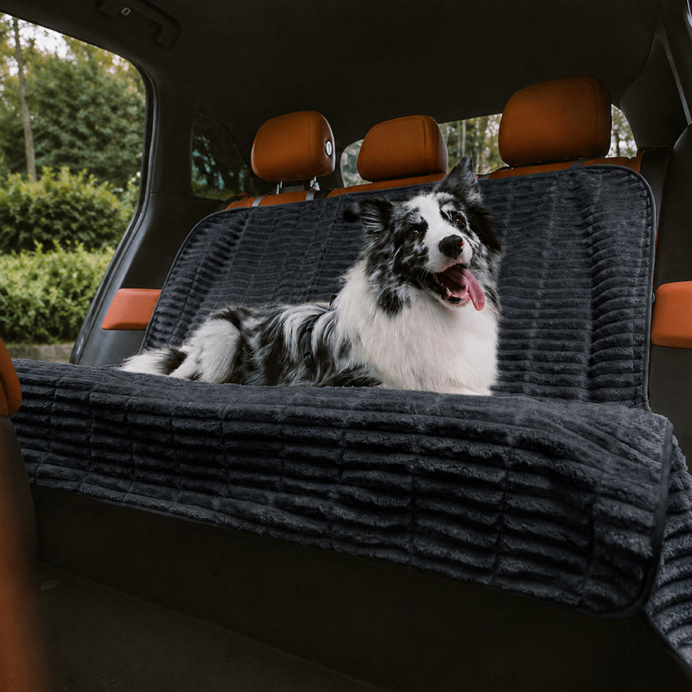 Ribbed Plush Waterproof Dog Car Seat Cover - Cozy Nest