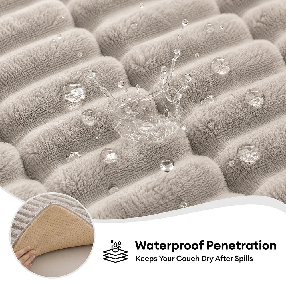 Waterproof One-Piece Cozy Flannel Sofa Protection Non-Slip Couch Cover & Office Chair Protector